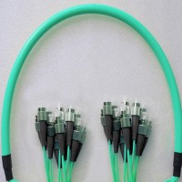 12 Fiber Armored Breakout FC FC OM4 Multimode Patch Cable