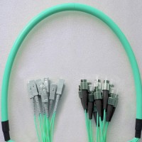 12 Fiber Armored Breakout FC SC OM4 Multimode Patch Cable