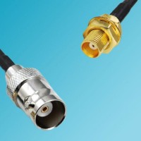 BNC Female to MCX Bulkhead Female RF Cable
