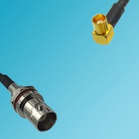 BNC Front Mount Bulkhead Female to MCX Female Right Angle RF Cable