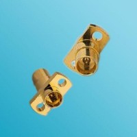 2 Hole Panel Mount SMP Male to SMP Male RF Adapter