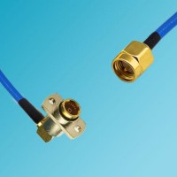 BMA 2 Hole Female Right Angle to SMA Male Semi-Flexible Cable