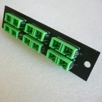 Loaded LGX Connector Panel SC/APC Singlemode Green Duplex 6 Pack