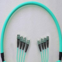 4 Fiber Armored Breakout FC FC OM4 Multimode Patch Cable