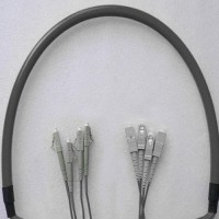 4 Fiber Armored Breakout LC SC 62.5 Multimode Patch Cable