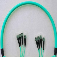 4 Fiber Armored Breakout ST ST OM4 Multimode Patch Cable