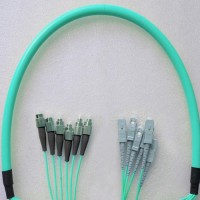 6 Fiber Armored Breakout FC SC OM3 Multimode Patch Cable