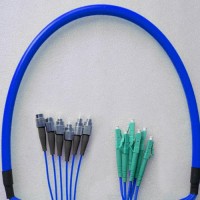 6 Fiber Armored Breakout FC/UPC LC/UPC Singlemode Patch Cable