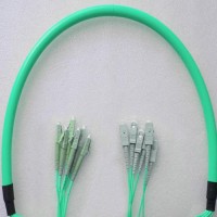 6 Fiber Armored Breakout LC SC OM3 Multimode Patch Cable