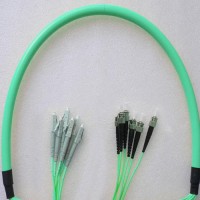6 Fiber Armored Breakout LC ST OM4 Multimode Patch Cable