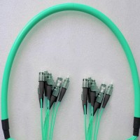 8 Fiber Armored Breakout FC FC OM3 Multimode Patch Cable
