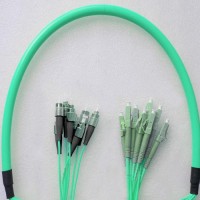 8 Fiber Armored Breakout FC LC OM4 Multimode Patch Cable