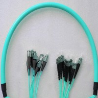 8 Fiber Armored Breakout FC ST OM3 Multimode Patch Cable