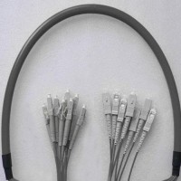 8 Fiber Armored Breakout LC SC 62.5 Multimode Patch Cable