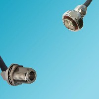 N Bulkhead Female Right Angle to 7/16 DIN Male RF Cable