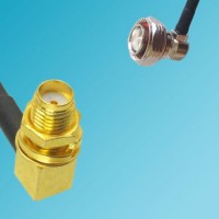 7/16 DIN Male Right Angle to SMA Bulkhead Female Right Angle RF Cable