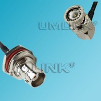 BNC Male Right Angle to BNC Bulkhead Female RF Cable