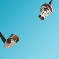 F Male Right Angle to BNC Bulkhead Female RF Cable