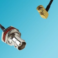 BNC Bulkhead Female to RP SMA Male Right Angle RF Cable