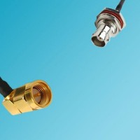 BNC Bulkhead Female to SMA Male Right Angle RF Cable