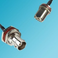 UHF Bulkhead Female to BNC Bulkhead Female RF Cable