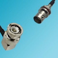 BNC Male Right Angle to BNC Front Mount Bulkhead Female RF Cable