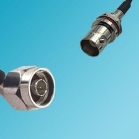 BNC Front Mount Bulkhead Female to N Male Right Angle RF Cable