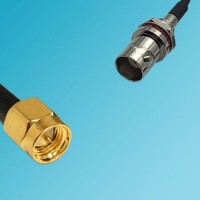 BNC Front Mount Bulkhead Female to SMA Male RF Cable