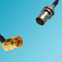 BNC Front Mount Bulkhead Female to SMA Male Right Angle RF Cable
