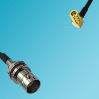 BNC Front Mount Bulkhead Female to SMB Female Right Angle RF Cable