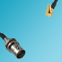 BNC Front Mount Bulkhead Female to SMB Male Right Angle RF Cable