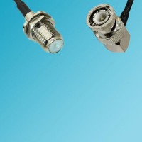 BNC Male Right Angle to F Bulkhead Female RF Cable