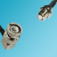BNC Male Right Angle to Mini UHF Bulkhead Female RF Cable