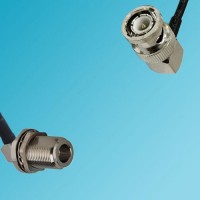 BNC Male Right Angle to N Bulkhead Female Right Angle RF Cable