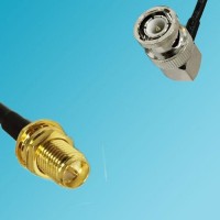 BNC Male Right Angle to RP SMA Bulkhead Female RF Cable