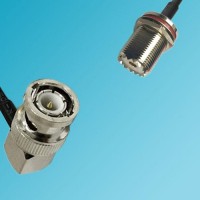 UHF Bulkhead Female to BNC Male Right Angle RF Cable