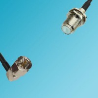 F Male Right Angle to F Bulkhead Female RF Cable