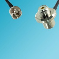 UHF Bulkhead Female Right Angle to F Male RF Cable