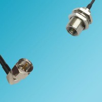 F Male Right Angle to FME Bulkhead Male RF Cable