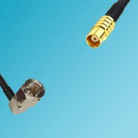 F Male Right Angle to MCX Female RF Cable