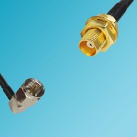 F Male Right Angle to MCX Bulkhead Female RF Cable