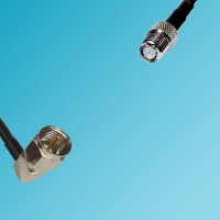 F Male Right Angle to Mini UHF Female RF Cable