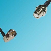 F Male Right Angle to Mini UHF Bulkhead Female RF Cable
