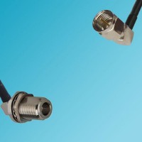 N Bulkhead Female Right Angle to F Male Right Angle RF Cable