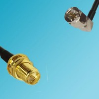 F Male Right Angle to RP SMA Bulkhead Female RF Cable