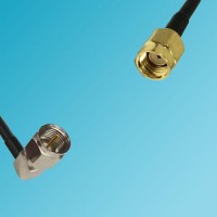 F Male Right Angle to RP SMA Male RF Cable