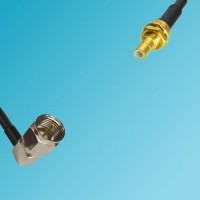 F Male Right Angle to SMB Bulkhead Male RF Cable