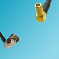 F Male Right Angle to SSMB Female Right Angle RF Cable