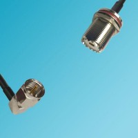 F Male Right Angle to UHF Bulkhead Female RF Cable