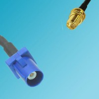 FAKRA SMB C Male to RP SMA Bulkhead Female RF Cable